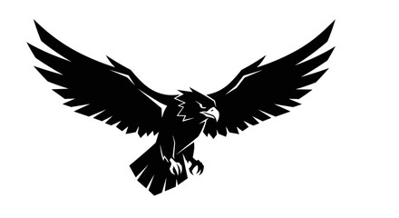 Obraz premium Majestic Eagle Soaring with Open Wings Silhouette.
