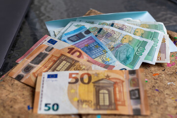 A mix of Bulgarian Lev and Euro banknotes, illustrating Bulgaria's significant currency transition....