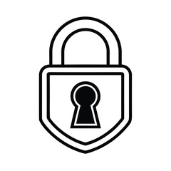 Classic padlock silhouette with keyhole security symbol