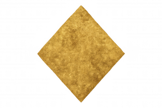 Gold foil texture in a rhombus shape, creating a rich golden backdrop. Transparent background for easy integration