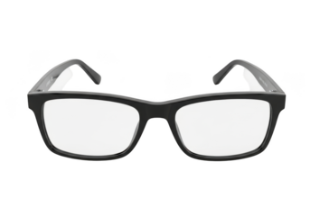 Black frame glasses isolated on transparent background, a classic and stylish eyewear choice for vision correction