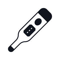 Thermometer icon with white background vector stock illustration
