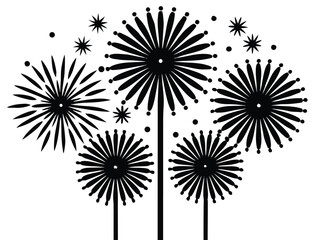 Vector art of abstract floral fireworks with festive design