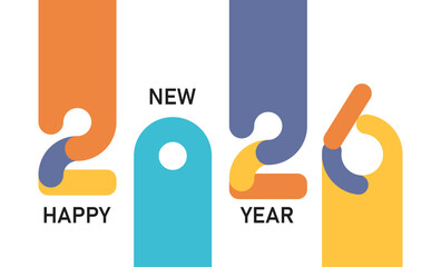 2026 New Year logo. Happy New Year 2026 text design.
Brochure, card, banner design template. Vector illustration.