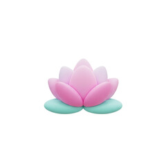 Fototapeta premium Modern decorative lotus flower sculpture in soft pink and teal colors for home or garden display