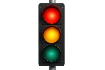 Traffic light showing all illuminating controlling road safety