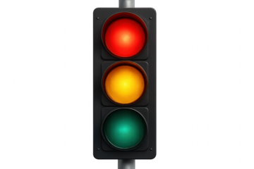 Traffic light showing all illuminating controlling road safety