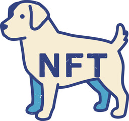 Cute Dog with NFT text on Body