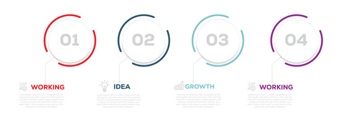 Vector infographic template.  vector circle chart infographic templates for presentations, advertising, layouts, annual reports. 4 options, steps, parts.