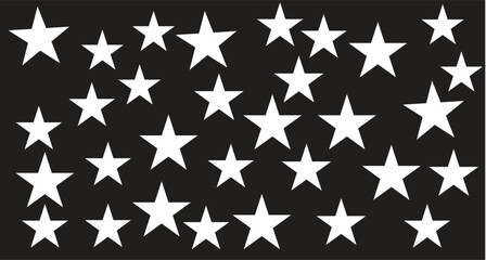 Fototapeta premium Numerous white stars scattered across a dark textured background for festive occasions