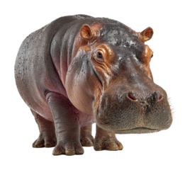 Hippo walking on shoreline wildlife reserve animal nature isolated on transparent background