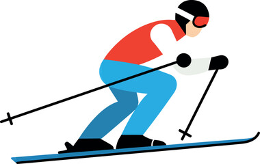 Skiing Man Vector