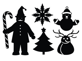 Vector art of christmas icon set in simple flat style