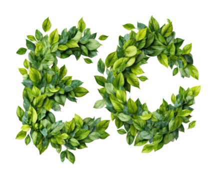Eco-friendly green leaves design nature graphic isolated on transparent background