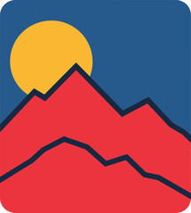 Abstract Mountain Sun Icon