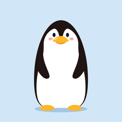 Penguin cartoon vector. Penguin vector on blue background.