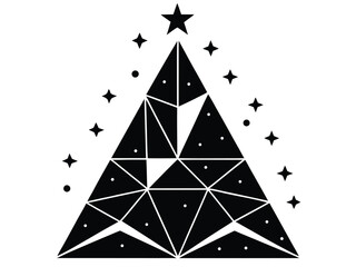 Vector art of geometric christmas tree for holiday celebration