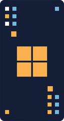 Minimalist Tech Icon: Abstract Digital Chip