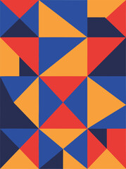 Geometric Abstract Pattern with Primary Colors