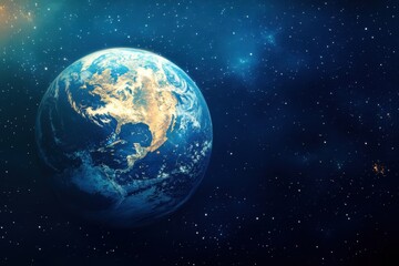 A stunning view of Earth from space, showcasing continents and oceans in vivid detail