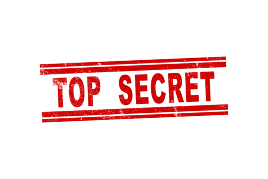 Set of top secret stamp.