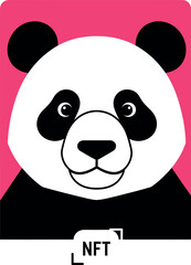 Naklejka premium Cute Panda Face Vector Art