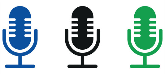 Vector illustration of a microphone icon — clean and modern design ideal for websites, presentations, podcasts, music apps, and broadcasting graphics.