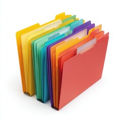 Colorful File Folders: A vibrant array of file folders, neatly arranged to symbolize organization and efficiency.