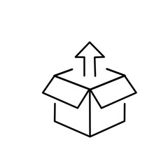 removing from package vector icon isolated on white background 