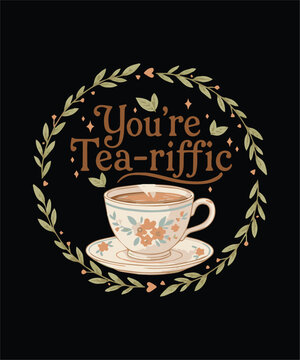 Cottagecore Floral Teacup Wreath Design