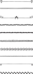 Collection of Decorative Hand-Drawn Line Dividers and Borders for Design