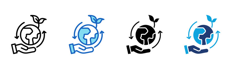 Sustainable Development icon Multi Style Vector Illustration