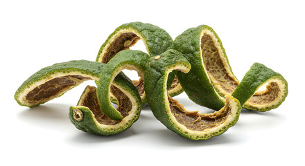 Obraz premium A green snake, a vibrant reptile animal, coils on a green leaf, isolated against white or black backgrounds, showcasing its beautiful scales and pattern in nature and wildlife