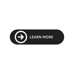 Learn more button with arrow icon for website or app interface design vector