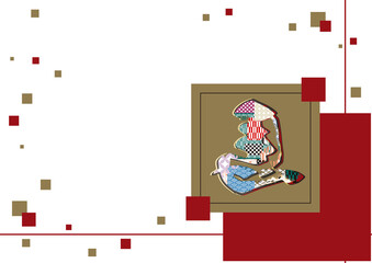 逆さ馬のデザインされたシンプルな年賀状テンプレート