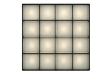 Drum machine pad grid with transparent background
