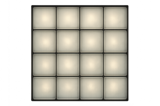 Drum machine pad grid with transparent background