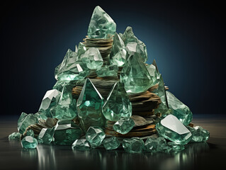 Intriguing Iceberg Design Featuring Currency to Represent Financial Depth