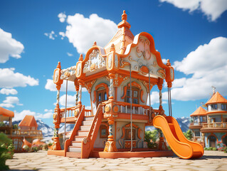 Playground Featuring Swing Set for Kids' Enjoyment and Activity