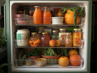 Empty fridge interior reflecting the consequences of economic crisis