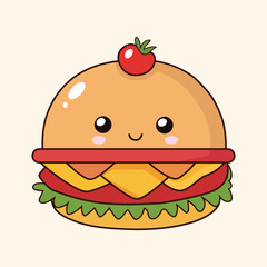 Happy Cute Fast Food Friends