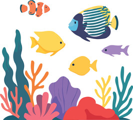 Naklejka premium seamless pattern with fishes