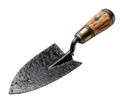 Gardening action trowel tools equipment cultivation isolated on transparent background