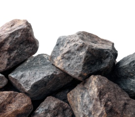Mining rocks for construction quarry isolated on transparent background