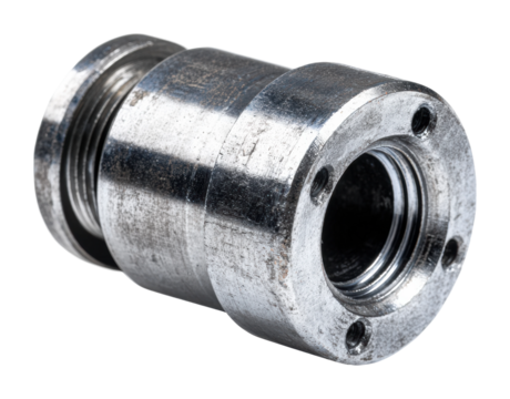 Industrial metal coupling workshop product isolated on transparent background