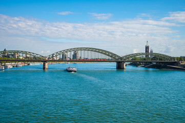 Hohenzollern Bridge over the Rhine River in Cologne, Germany
