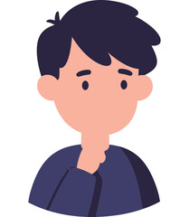 Close up portrait of a young man with dark messy hair and a thoughtful expression looking slightly to the side