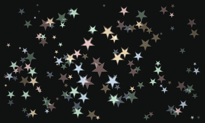 Starry Night Background with Pastel Green and Blue Stars Aesthetic Design