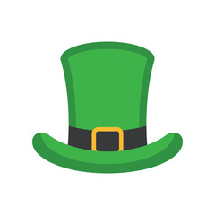 A vibrant green leprechaun hat with a black band and gold buckle a classic symbol of irish culture and st patricks day celebrations