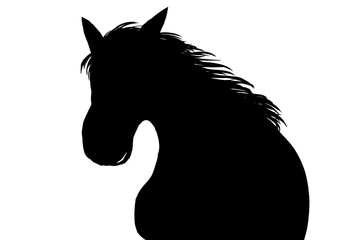 黒い馬のシルエット・年賀状素材